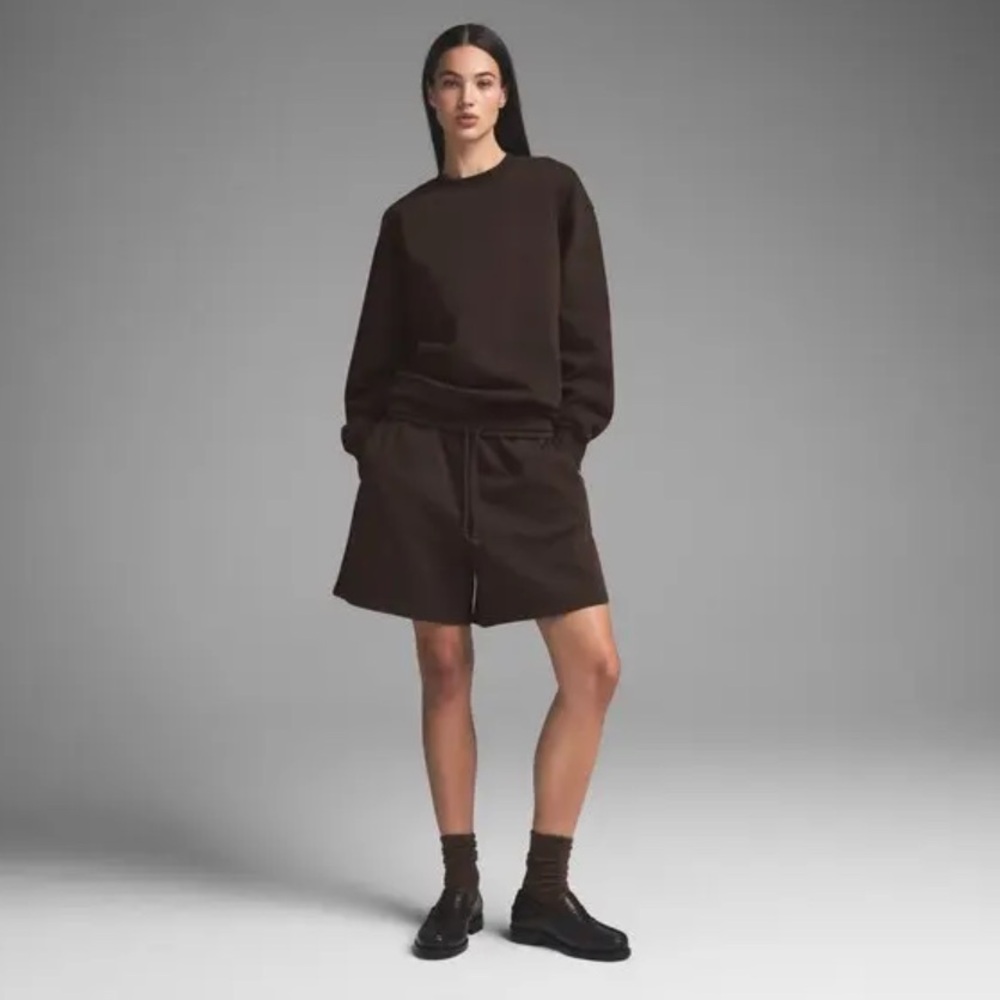 SKIMS BOYFRIEND FLEECE SHORTS IN ESPRESSO XXS